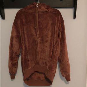 Express plush/velvet quarter zip hoodie